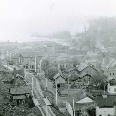 Oregon City from Bluff at 8th Street, Looking South Toward the Falls