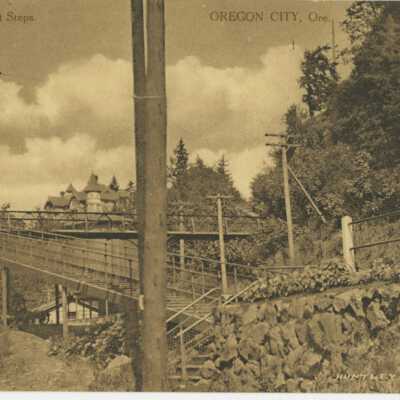 Oregon City 1910 - 7th Street Stairs - Post Card
