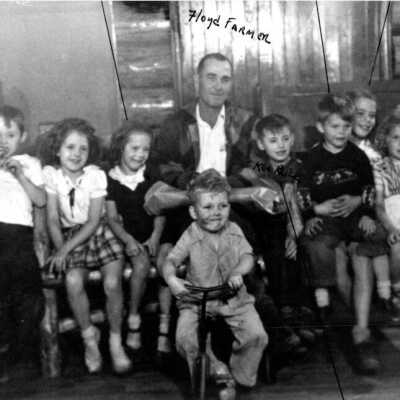 Family groups and children, Log Lodge, Rhododendron, OR, 1948.: Copyright: Clackamas County Historical Society; Origsize: 5x7; Origformat: Print-Photographic