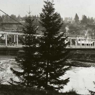 Oregon City - West Linn Bridge 1896 - from West Linn