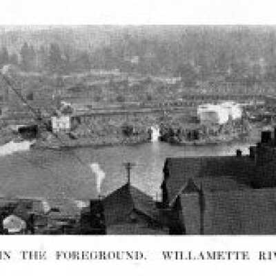Panoramic view of Crown-Willamette mills, West Linn, Oregon. Picture from book.