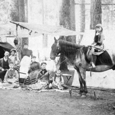 Chatauqua(?), Tom Randale Campout: Copyright: Clackamas County Historical Society; Origsize: 5x8; Origformat: Print-Photographic