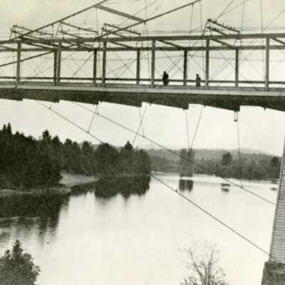 Suspension Bridge, 1894.: Origsize: 4" x6"; Origformat: Print-Photographic