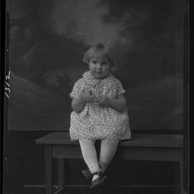 Photograph of a child for Mrs. E.H. Schork - December 1929 - Negative