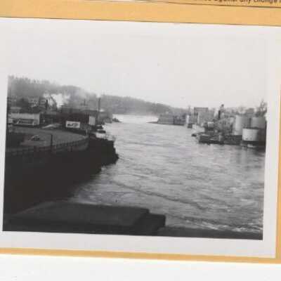 View of Willamette Falls and Mills from Oregon City Bridge 1939