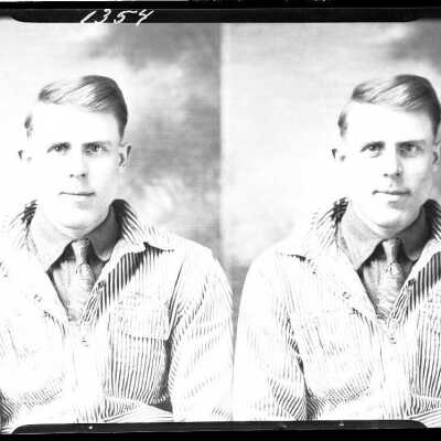 Photograph of a man for Harry Nusebaum - January 1930 - Negative