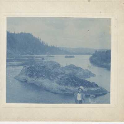 Mrs. Maude Winchel - just below Rock Island in Willamette River, Oregon - 1899
