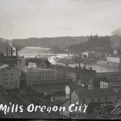 Oregon City from the Bluff with Paper Mills.