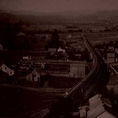 Oregon City 1874 - Looking North from 10th Street and Center Street