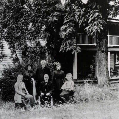 Group at Rose Farm.: Copyright: None; Origsize: 3"x5"; Origformat: Print-Photographic