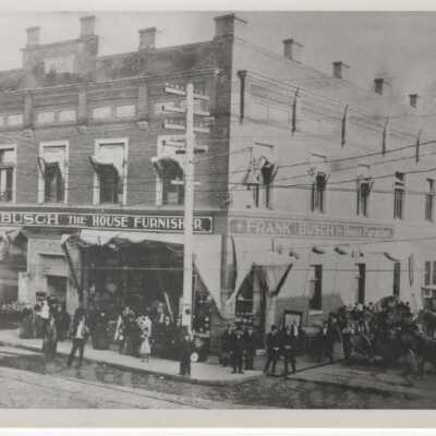 Frank Busch Furniture Store in the Weinhard Building at 8th and Main - 1900