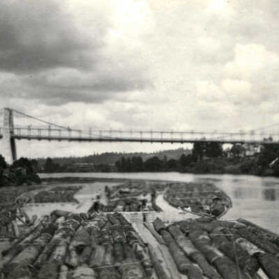 Suspension Bridge at Oregon City-West Linn over Willamette River.