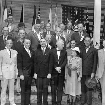 Political Picnic. Senator Wayne Morse and others. 1959.: Copyright: None; Origsize: 8" x 10"; Origformat: Print-Photographic