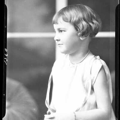 Photograph of a female child for Mr. Brown - February 1930 - Negative