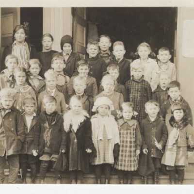 School House Photo With Students