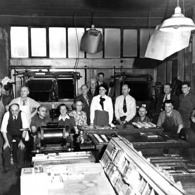 Press Room of Oregon City Enterprise Newspaper 1949