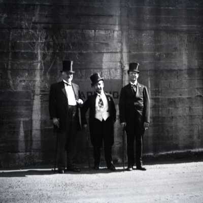 Oregon City Territorial Days 1935 - Three Men in Formal Wear, Top Hats and Canes