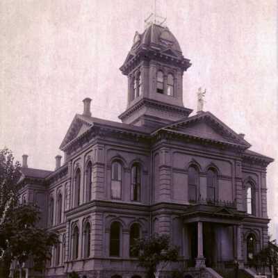 Clackamas County courthouse. 1887.: Copyright: None; Origsize: 5" x 7"; Origformat: Print-Photographic