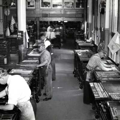 Newspaper Typesetting: Copyright: None; Origsize: 8"x10"; Origformat: Print-Photographic
