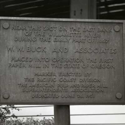 First Paper Mill Marker, Oregon City.