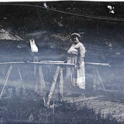 Unidentified Woman on Bridge at Camp Adams.