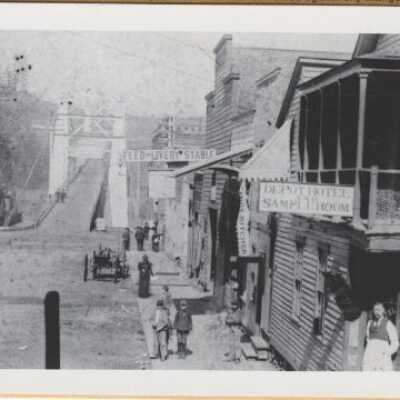Oregon City 7th & Main at Bridge 1896