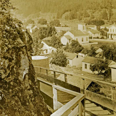 Oregon City 1886 - Looking Down 7th Street Steps