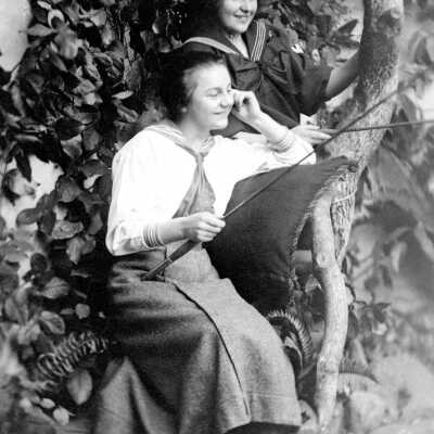 Elizabeth Schatz and Bernice Buchkolz Fishing.