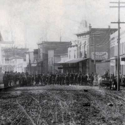 Oregon City, 6th and Main Street, after 1890 Flood.: Copyright: None; Origsize: 8" x 10"; Origformat: Print-Photographic