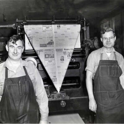 Last printing (edition) of Oregon City Enterprise, 1945
