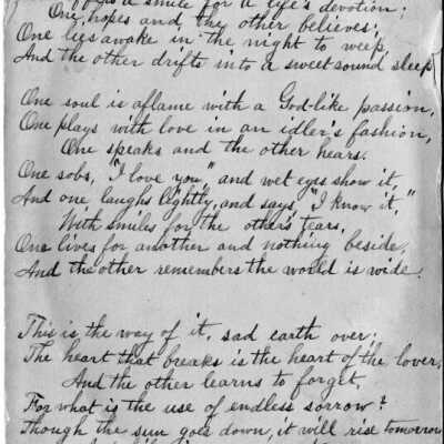 Poem on Back (B).: Copyright: None; Origsize: 5" x 7"; Origformat: Print-Photographic