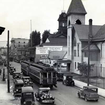 Oregon City Main Street, Between 9th and 10th Street. 1931: Copyright: None; Origsize: 3" x 5"; Origformat: Print-Photographic