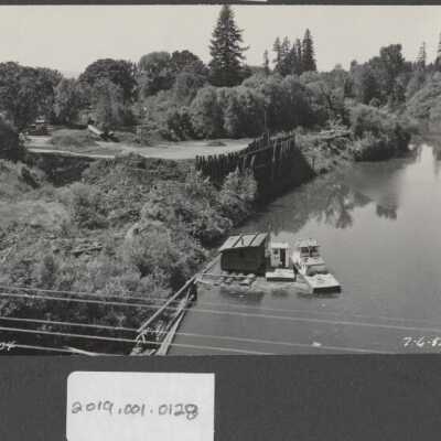 Tugboat on river