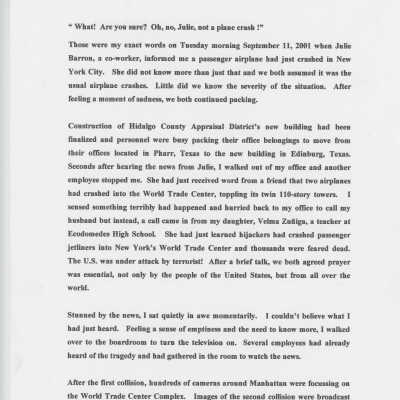 Essay: Memory of Sept. 11, 2001
