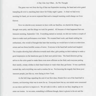 Essay: A Day Like Any Other...So We Thought