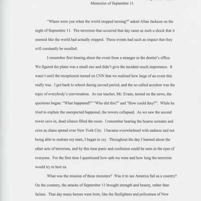 Essay: Memories of September 11