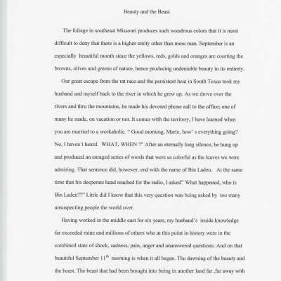 Essay: Beauty and the Beast