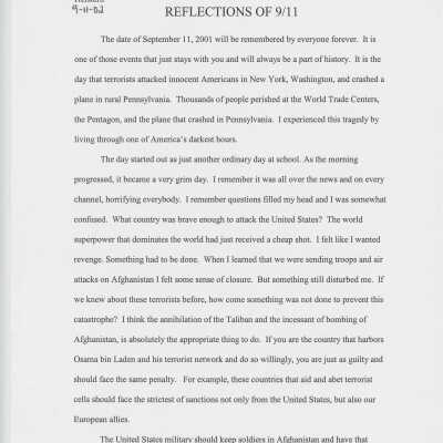 Essay: Reflections of 9/11