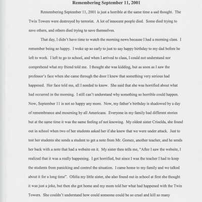 Essay: Remembering September 11, 2001