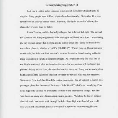 Essay: Remembering September 11