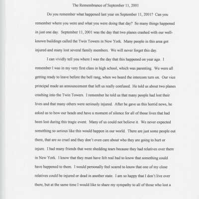 Essay: The Remembrance of Sept. 11, 2001