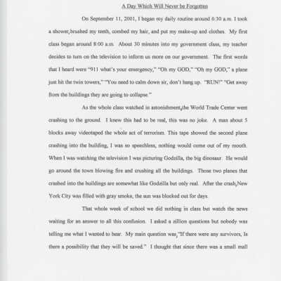 Essay: A Day Which Will Never be Forgotten