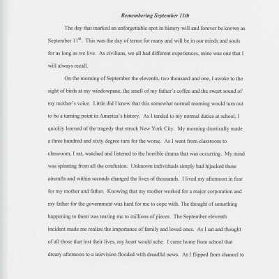 Essay: Remembering September 11th