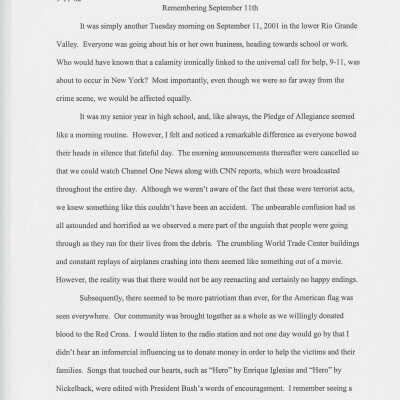 Essay: Remembering Sept. 11th