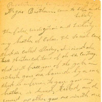 Manifesto drafts for Negro recruits