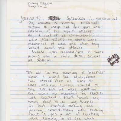 Essay: September 11 Memories