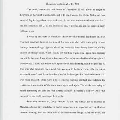 Essay: Remembering September 11, 2002