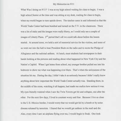 Essay: My Memories on 9/11