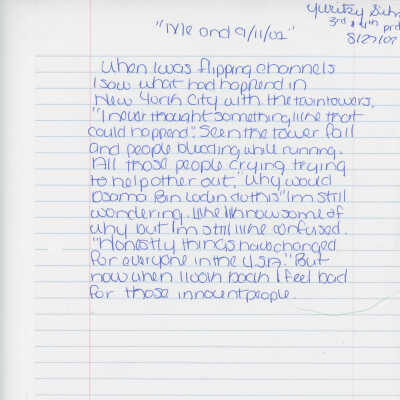 Essay: Me and 9/11/01