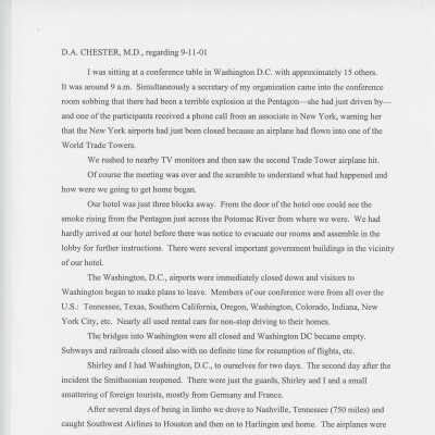 Essay: Regarding 9/11/01